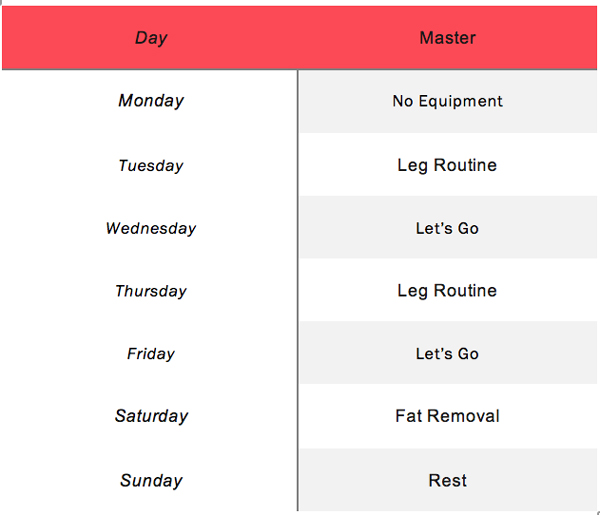 Leg Workout Chart