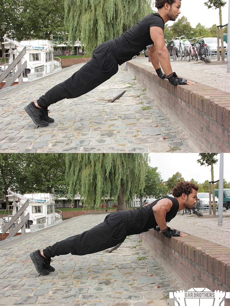 Calisthenics workout incline push up Bar Brothers Groningen For